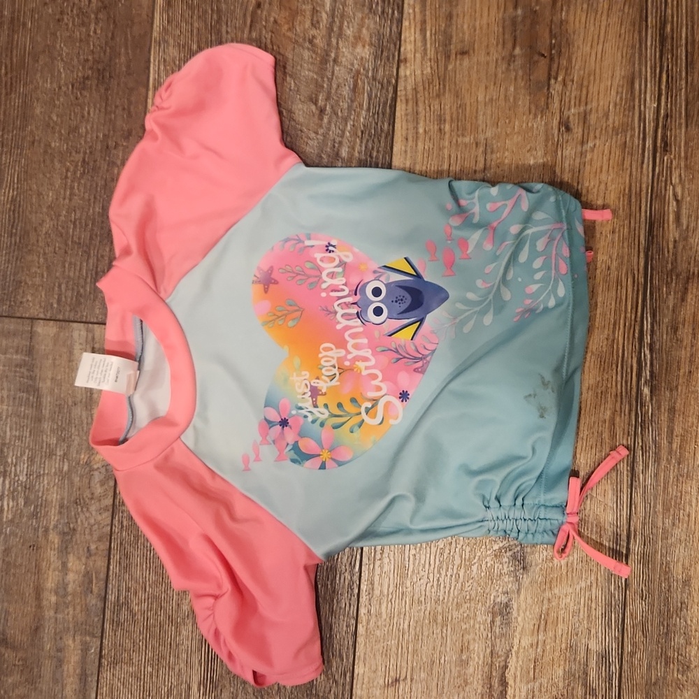 Disney Kids Swim Rashguard - Pink and Blue